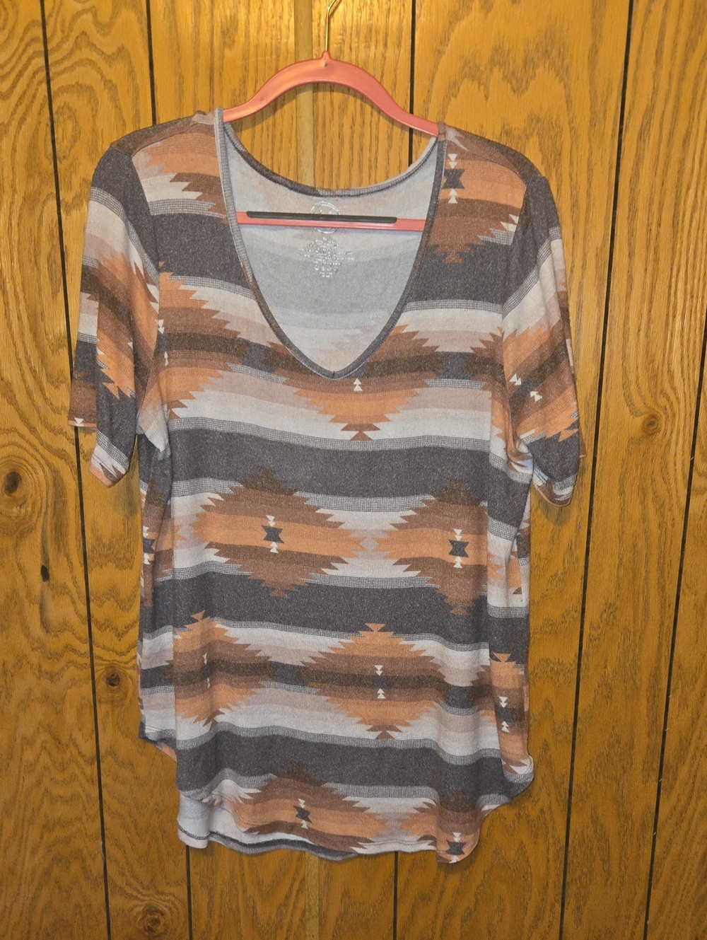 24/7 Maurices Women’s Short Sleeve Aztec Print Top